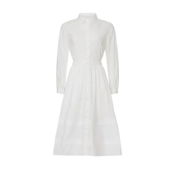 Toccin Cutout Shirtdress in White 4 Womens Aline Fit and Flare - Picture 11 of 13